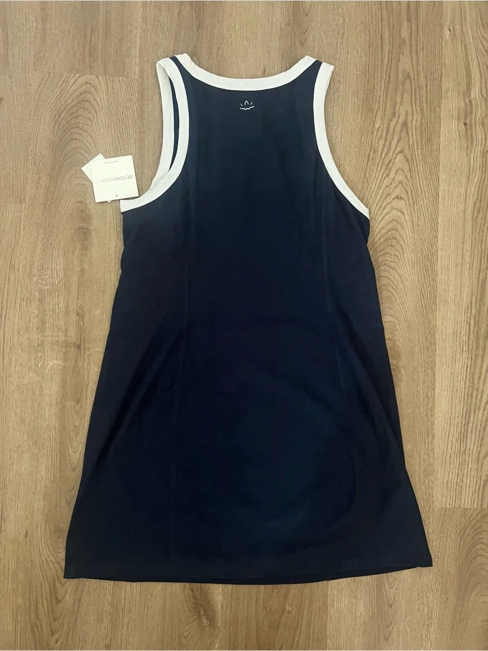 Beyond Yoga Navy Blue Mini Dress with White Trim - Picture 4 of 8